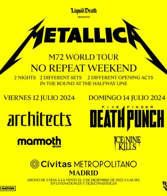 ¡Metallica anuncian 2 fechas en Madrid!